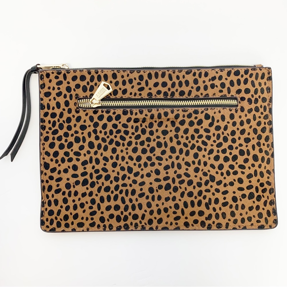 AIMEE KESTENBERG Leopard Print Calf Hair Clutch Classic Chic SIZE 11” x 7.5”